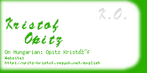 kristof opitz business card